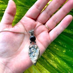 SOLD-Vintage 90s gemstone pendant and chain